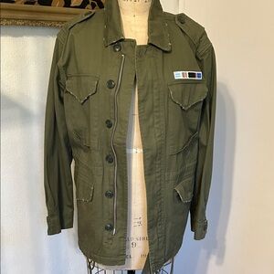 Anthropologie Pilcro Moss Green Military Field Army Jacket